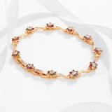 Flower Bracelet Zircon Plated, Colorful Men's Women's Jewelry