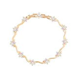 Flower Bracelet Zircon Plated, Colorful Men's Women's Jewelry