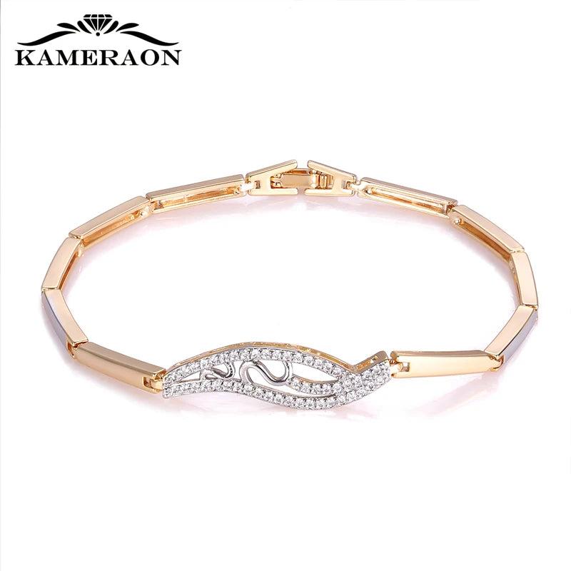 Zircon Crystal Glowing Bracelets Silver Mix Bijouterie Stones Wide Female Charms