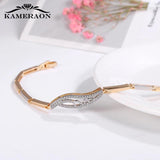 Zircon Crystal Glowing Bracelets Silver Mix Bijouterie Stones Wide Female Charms