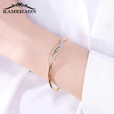 Zircon Crystal Glowing Bracelets Silver Mix Bijouterie Stones Wide Female Charms