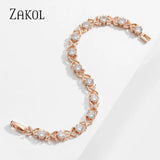 Zircon Cross Bracelet Round CZ Bangle Wedding Jewelry