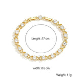 Zircon Cross Bracelet Round CZ Bangle Wedding Jewelry