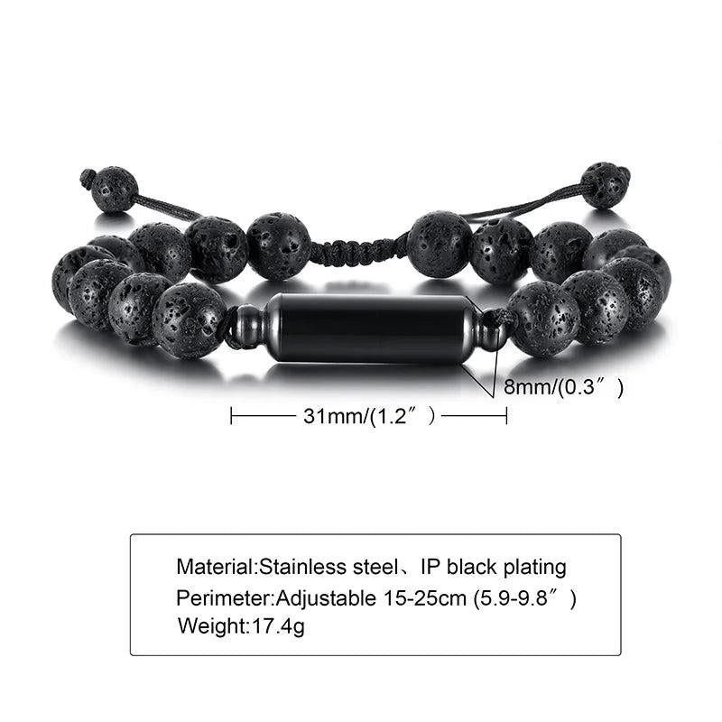 Men Bracelet, Urn Beaded Bracelets, Cremation Jewelry for Men