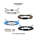 Men Bracelet, Urn Beaded Bracelets, Cremation Jewelry for Men