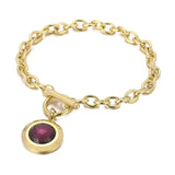 Stainless Steel Crystal Charm Bracelet Toggle Hand Chain Jewelry