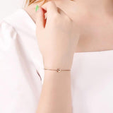 Women Silver Zircon Heart Bracelet Gift