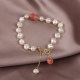 Natural Freshwater Pearl Bracelet Women's Adjustable Stone Bracelet