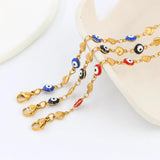 Evil Eye Bracelet Lucky Turkey Oval Heart Eyes Link Chain Friendship Jewelry