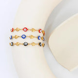 Evil Eye Bracelet Lucky Turkey Oval Heart Eyes Link Chain Friendship Jewelry