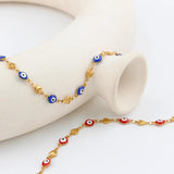 Evil Eye Bracelet Lucky Turkey Oval Heart Eyes Link Chain Friendship Jewelry