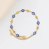 Evil Eye Bracelet Lucky Turkey Oval Heart Eyes Link Chain Friendship Jewelry