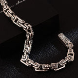 Foxanry Thai Silver Thick Chain Bracelet Vintage Geometric Party Jewelry