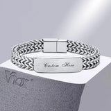 12mm Men's Stainless Steel Double Layered Bracelet