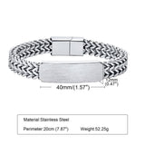 12mm Men's Stainless Steel Double Layered Bracelet