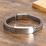 12mm Men's Stainless Steel Double Layered Bracelet