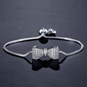 Bowknot Adjustable Bracelet with Zirconia for Women