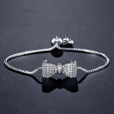 Bowknot Adjustable Bracelet with Zirconia for Women