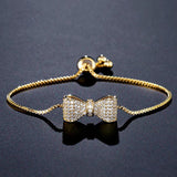 Bowknot Adjustable Bracelet with Zirconia for Women