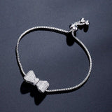 Bowknot Adjustable Bracelet with Zirconia for Women