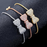 Bowknot Adjustable Bracelet with Zirconia for Women