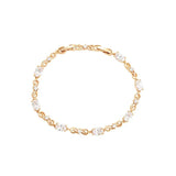 Plated Lake Oval Zircon Link Bracelet Women Jewelry
