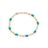 Plated Lake Oval Zircon Link Bracelet Women Jewelry