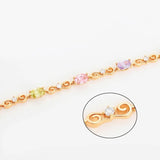 Plated Lake Oval Zircon Link Bracelet Women Jewelry