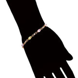 Plated Lake Oval Zircon Link Bracelet Women Jewelry