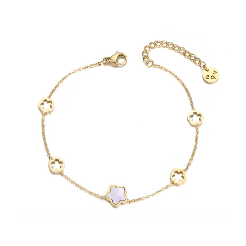 Stainless Steel Shell Charm Bracelet for Women JB19056