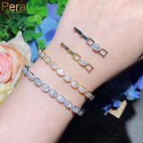 Pera Round Link CZ Banquet Party Charm Bracelets for Female B215
