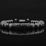 Micro Pave CZ Tube Royal Charm Bracelets Stainless Steel Bangles