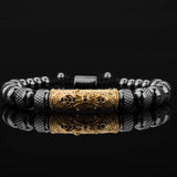 Micro Pave CZ Tube Royal Charm Bracelets Stainless Steel Bangles