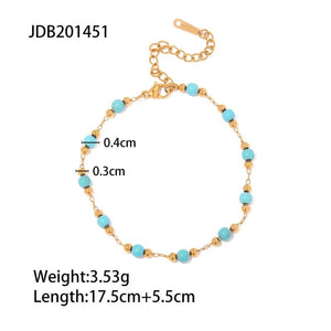 Youthway Turquoise Stainless Steel Bracelet Waterproof Women Gift