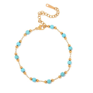 Youthway Turquoise Stainless Steel Bracelet Waterproof Women Gift