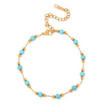 Youthway Turquoise Stainless Steel Bracelet Waterproof Women Gift