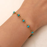 Youthway Turquoise Stainless Steel Bracelet Waterproof Women Gift