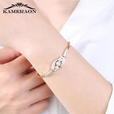 Kameraon Kpop Stone Bracelet Double Folding Buckle AAAAA CZ Crystal Friendship