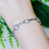 Geometric Chain Link CZ Bracelet for Women CB237