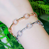 Geometric Chain Link CZ Bracelet for Women CB237