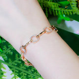Geometric Chain Link CZ Bracelet for Women CB237