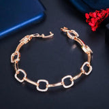Geometric Chain Link CZ Bracelet for Women CB237