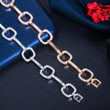 Geometric Chain Link CZ Bracelet for Women CB237