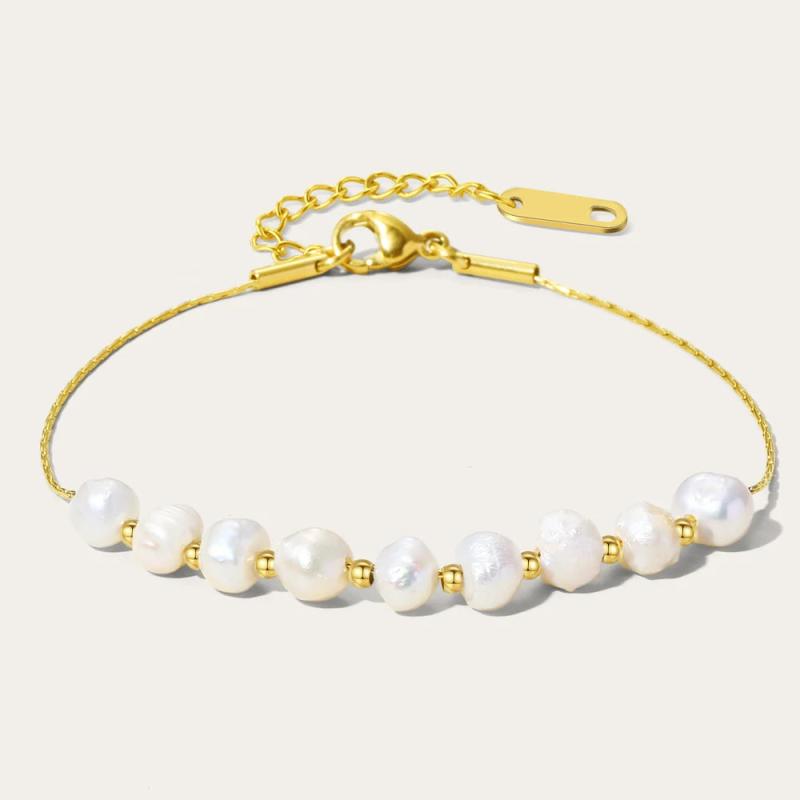 YACHAN Baroque Pearl Bracelet High Stainless Steel Charms Jewelry