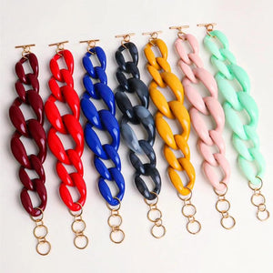 Colorful Acrylic Chain Bracelet for Women