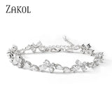 Water Drop CZ Charm Bracelet for Women