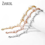 Water Drop CZ Charm Bracelet for Women