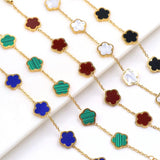 Stainless Steel Plated Five Leaf Grass Five Leaf Flower Bracelet