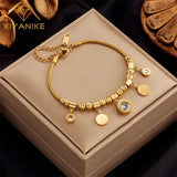 316L Stainless Steel Women Bracelet Crystal Pendant Girls Jewelry