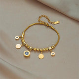 316L Stainless Steel Women Bracelet Crystal Pendant Girls Jewelry